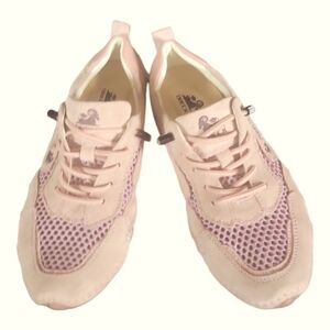 DBECK  Women's Suede and Mesh Upper Arch Airwalker Outdoor Pro Pink Shoes 39